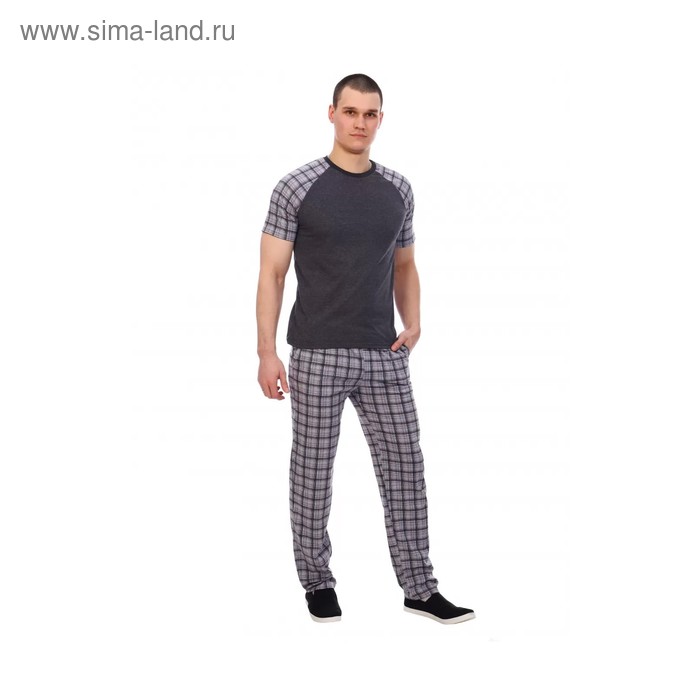 фото Костюм мужской (футболка, брюки) «савелий» цвет серый, размер 48 lovetex.store