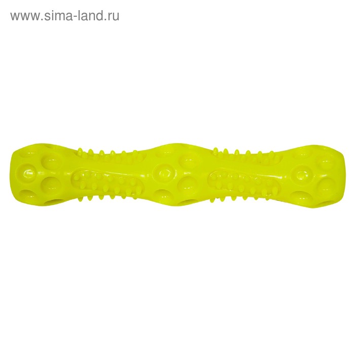 фото Игрушка для собак "палка массажная" "зооник", пластизоль, 27 см, жёлтая