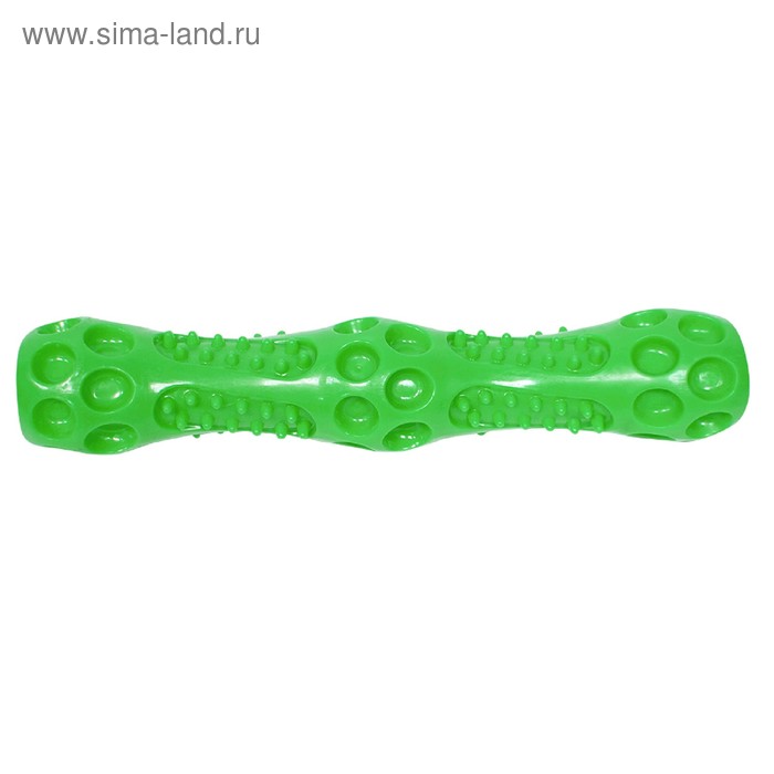 Игрушка для собак Палка массажная Зооник, пластизоль, 27 см, зелёная