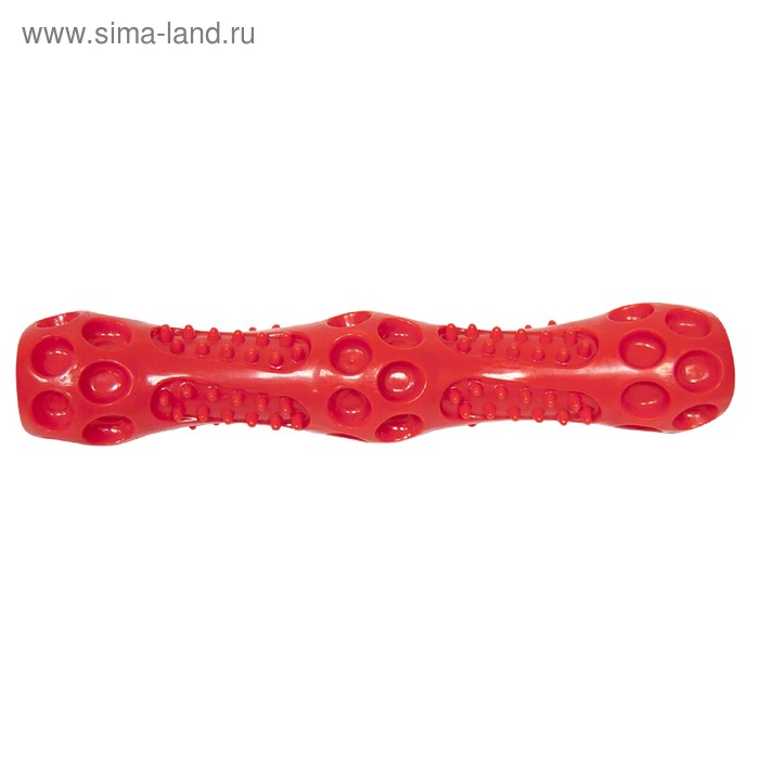 Игрушка для собак Палка массажная Зооник, пластизоль, 27 см, красная