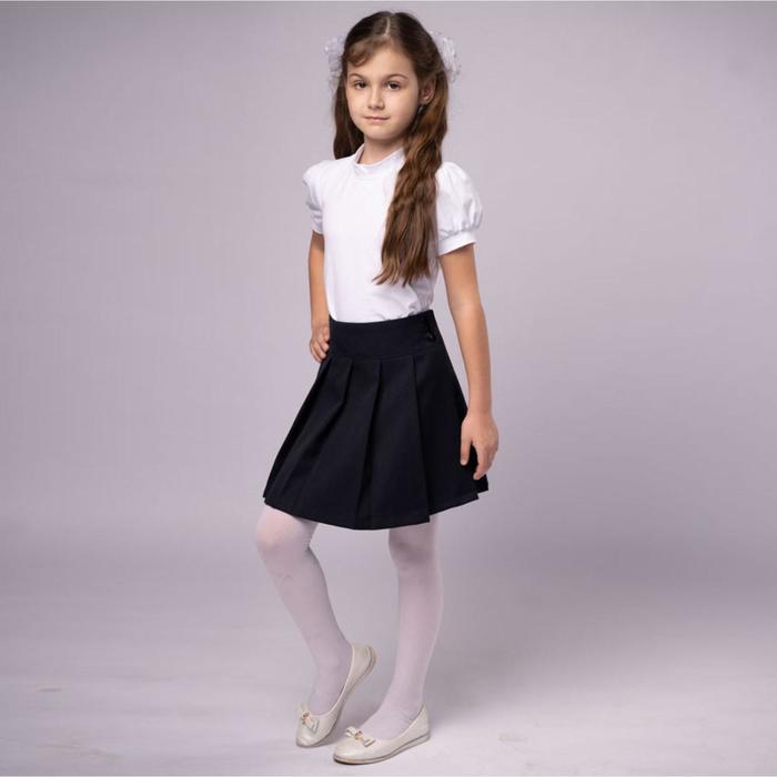 Школьная блузка для девочки, цвет белый, рост 146 блузка школьная для девочки размер 146 арт 1s 124 цвет белый