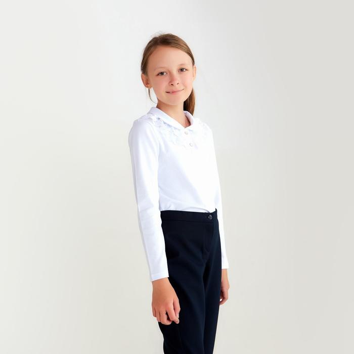 Школьная блузка для девочки, цвет белый, рост 146 школьная блузка для девочки цвет белый рост 146