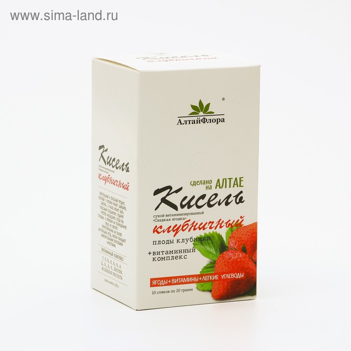 Кисель сухой витаминизированный Сладкая ягодка в стиках, клубничный, 200 г кисель русский продукт 190 г клубничный