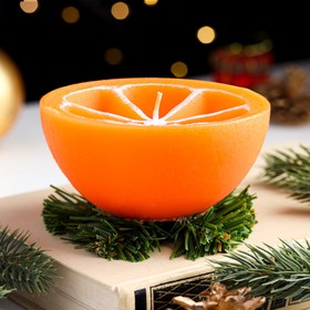 Свеча декоративная "Новогодний апельсин половинка"