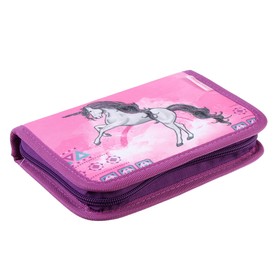 

Пенал 1 секция, откидные 2 планки, 140 х 200, ткань, Belmil, для девочки, Pinky Unicorn, сиреневый
