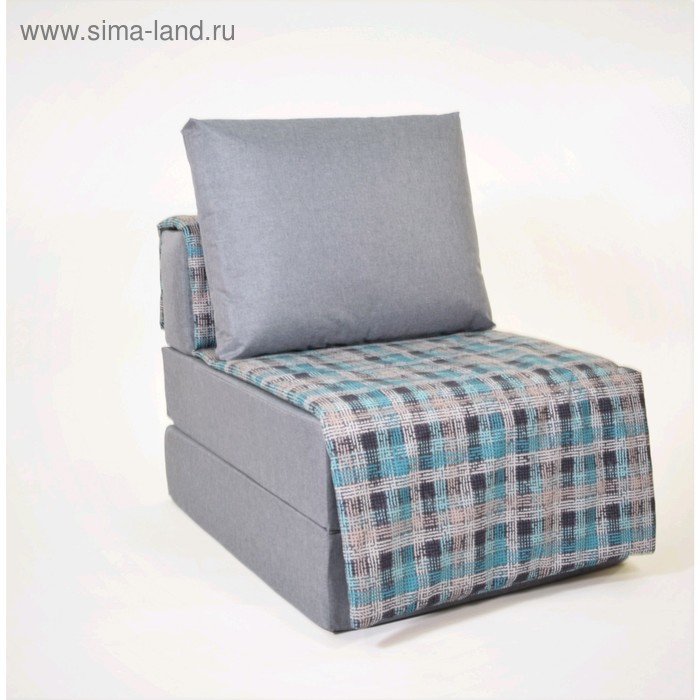 фото Кресло - кровать «харви» с накидкой - матрасиком, размер 75 х 100 см, серый, квадро, рогожка, велюр wowpuff