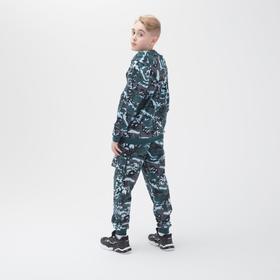 

Брюки для мальчика, цвет бирюзовый/милитари, рост 98-104 см (28)