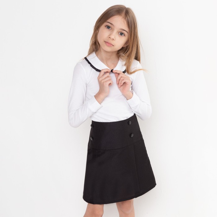 фото Школьная юбка для девочки, цвет чёрный, рост 134 мануфактурная лавка