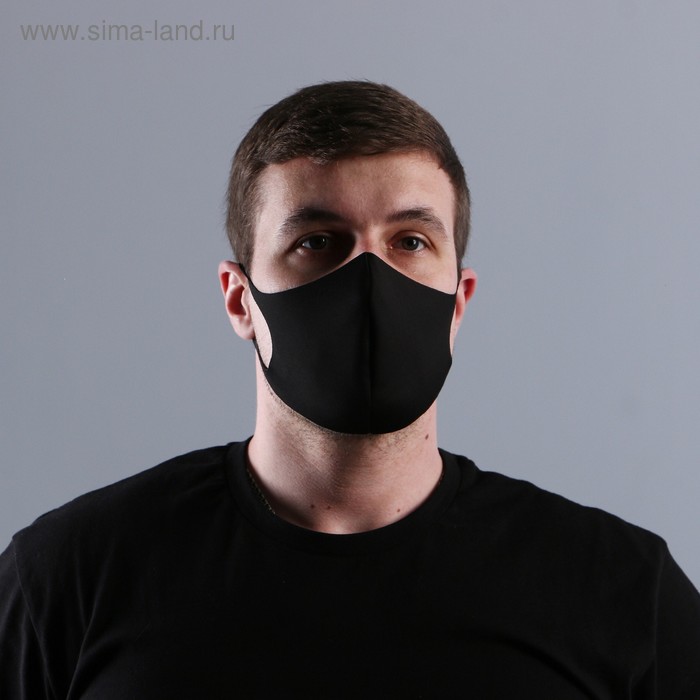 

Маска защитная, черная, немедицинская, 16,5х13,5 см