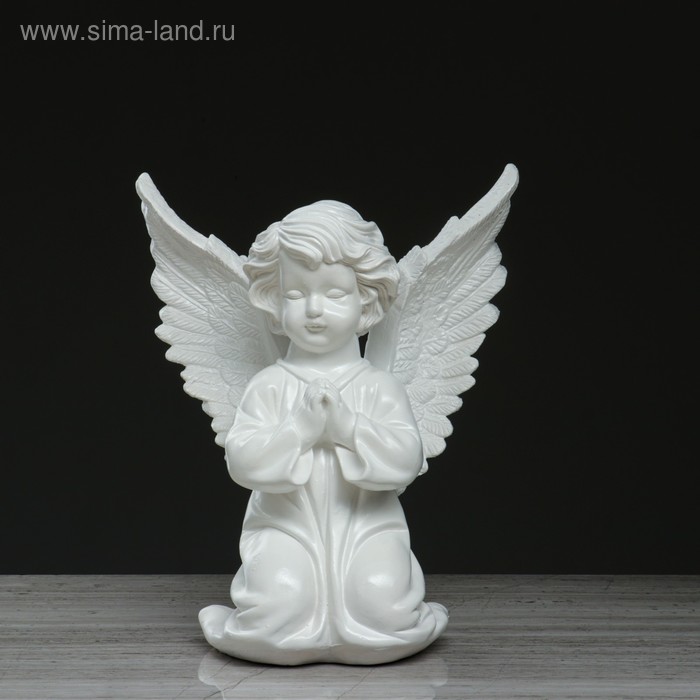 фото Статуэтка "ангел с крыльями", белый, 38 см premium gips