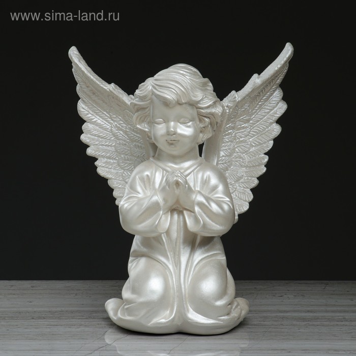 фото Статуэтка "ангел с крыльями", перламутровый, 35 см premium gips