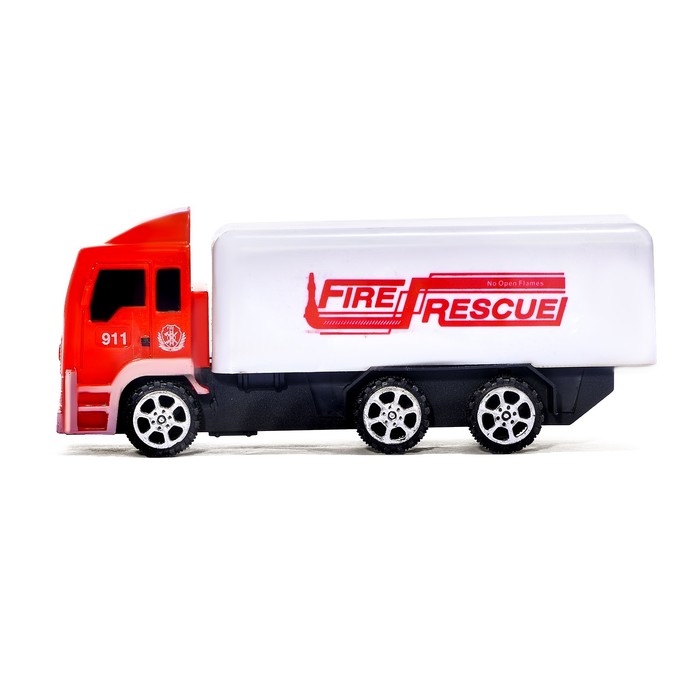 Машина инерционная "Пожарная бригада" и дорожные знаки, МИКС