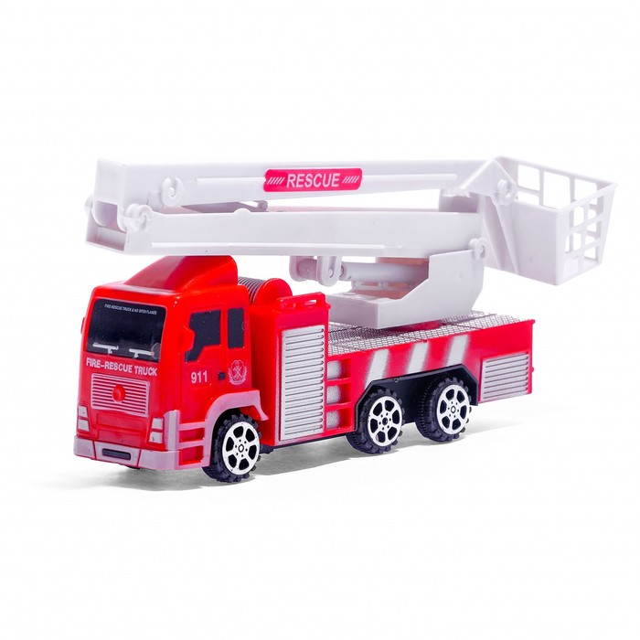 Машина инерционная "Пожарная бригада" и дорожные знаки, МИКС