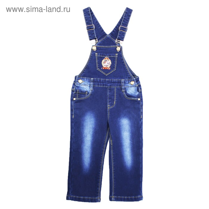 Комбинезон джинсовый для девочек утеплённый, рост 104 см костюм джинсовый для девочек рост 104 см цвет синий