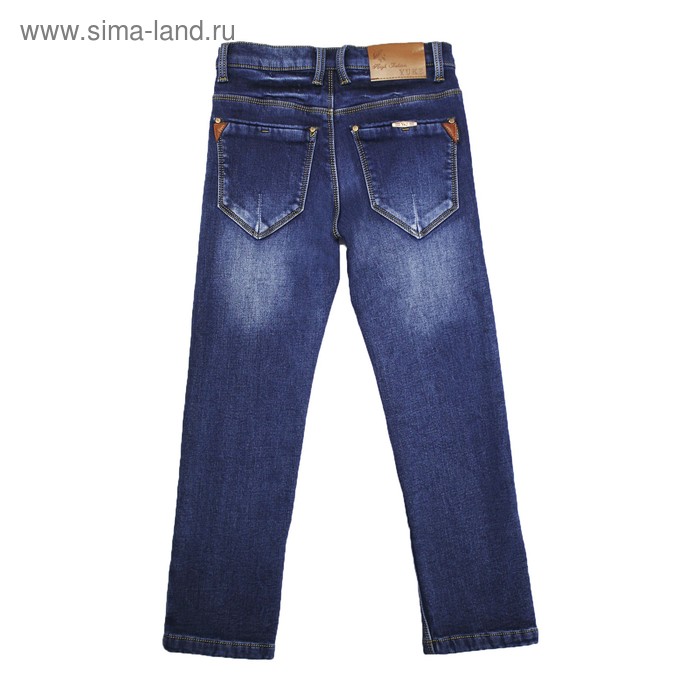 фото Джинсы для мальчиков, утеплённые, рост 116 см yuke jeans