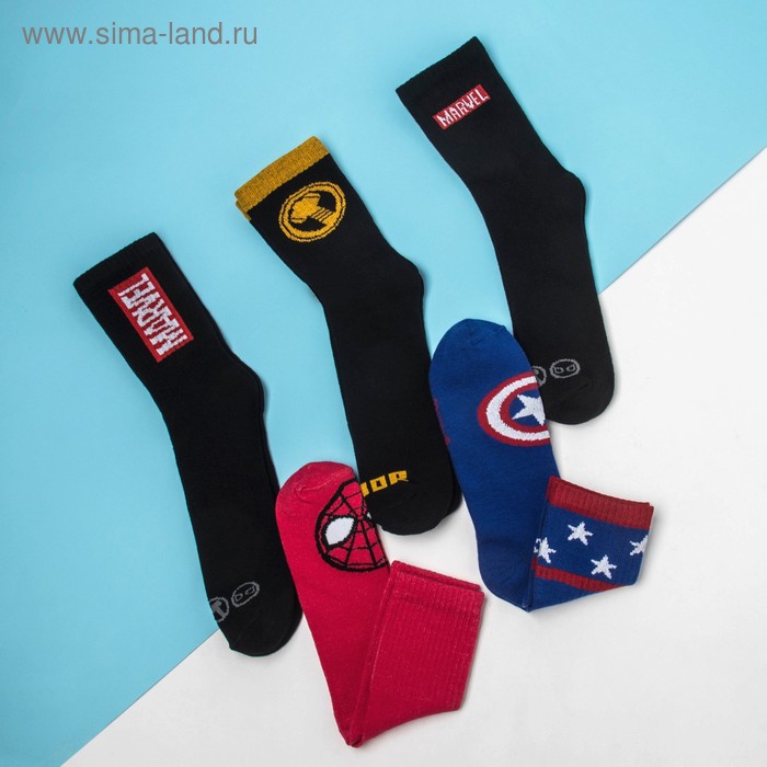 

Набор носков "MARVEL", Мстители, 5 пар, 27-29 см