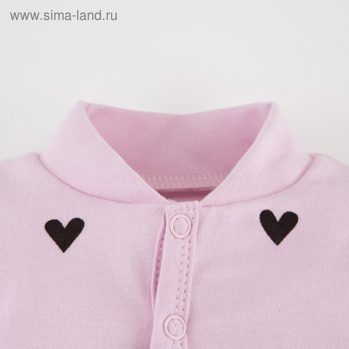 фото Комбинезон крошка я «сердечки», цвет розовый, рост 62-68 см