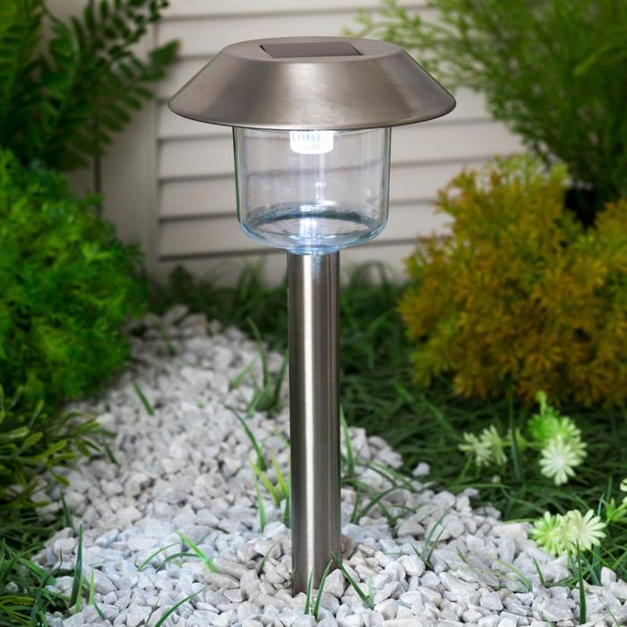 Садовый светильник Smartbuy на солнечной батарее, 10 × 39 × 10 см, свечение белое