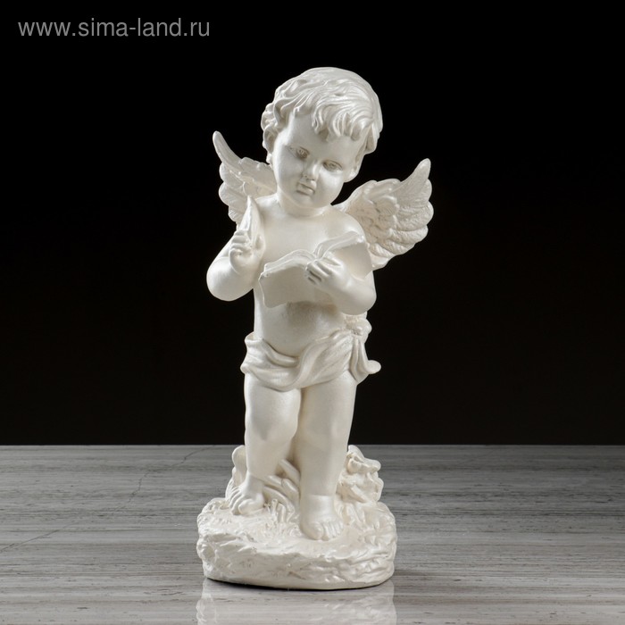 фото Статуэтка "ангел с книгой " перламутровый, premium gips