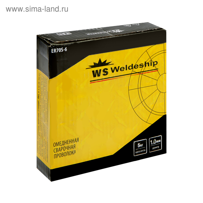 Проволока сварочная омедненная WS WELDESHIP ER70S-6, d=1 мм, 5 кг