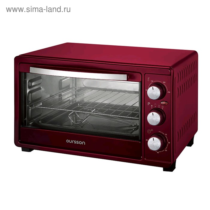 фото Мини-печь oursson mo2325/dc, 1500 вт, 23 л, 3 режима, 100-250°с, бордовая