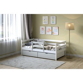 

Кроватка Viki, спальное место 160х80 см, цвет белый, борт серый, + ящики цвет серый
