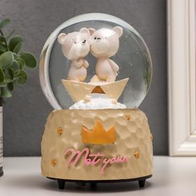 

Сувенир полистоун водяной шар музыка механический "Мишки в лодочке" МИКС 15,5х10х10 см