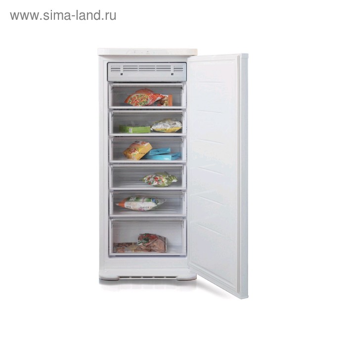 

Морозильная камера "Бирюса" 646SN, класс В, 230 л, 14 кг/сутки, 6 отделений, белая