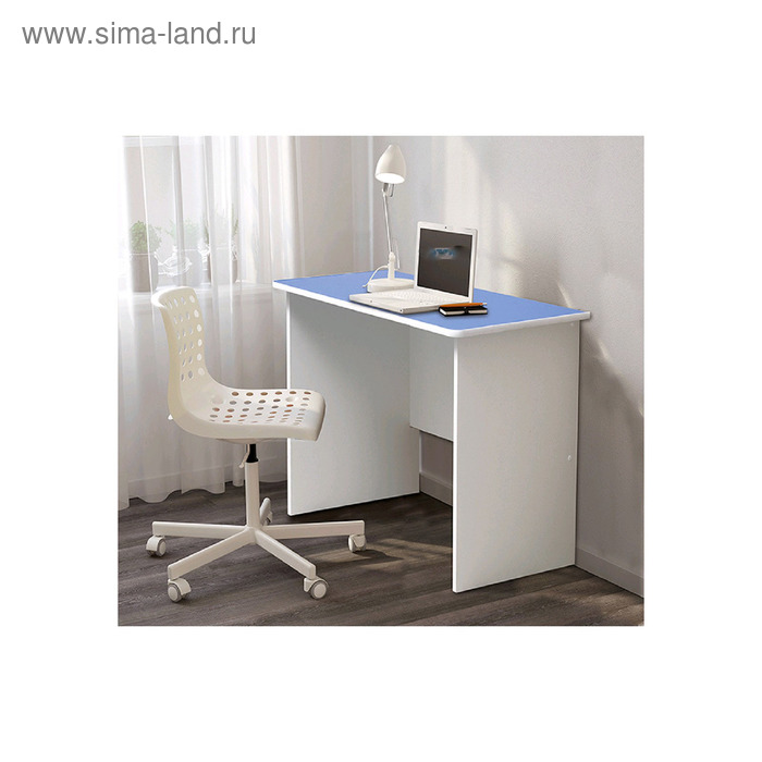 Стол компьютерный №8, 1000х600х770 мм, лдсп, цвет белый / синий стол компьютерный 1 1266х650х1326 мм цвет клён синий