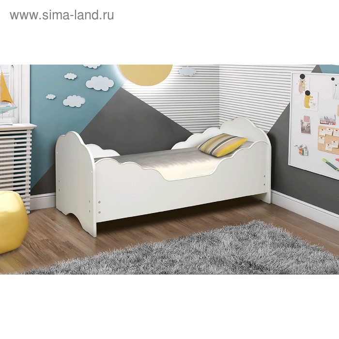 фото Кровать детская «малышка №5», 1400 × 600 мм, лдсп, цвет белый матрица