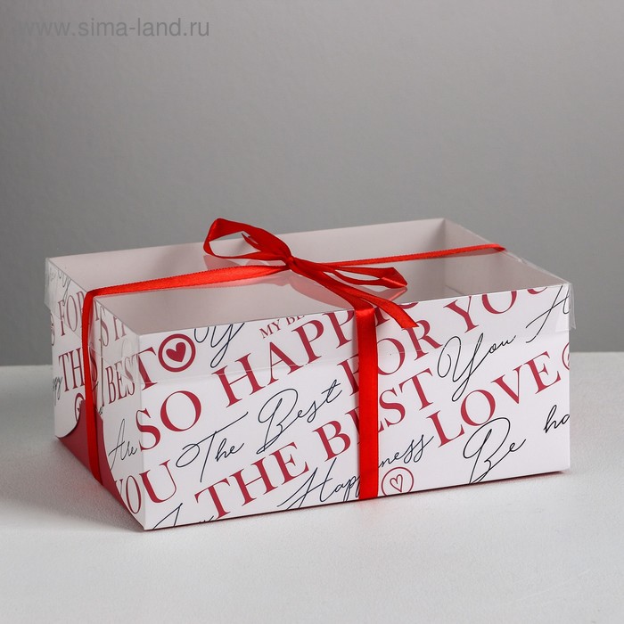 

Коробка на 6 капкейков «Be happy», 23 × 16 × 10 см
