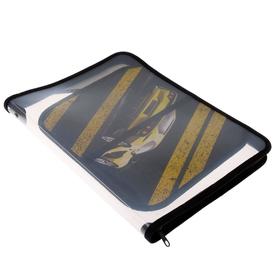 

Папка для труда А4, молния вокруг, откидная планка, пластиковая, Calligrata, Street racing