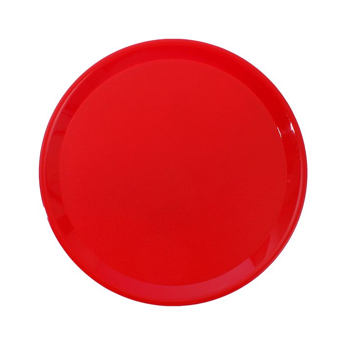 Поднос пластиковый круглый, цвет красный