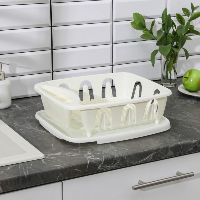 фото Сушилка для посуды с поддоном «люкс», 36×31×12,5 см, цвет микс plastic centre