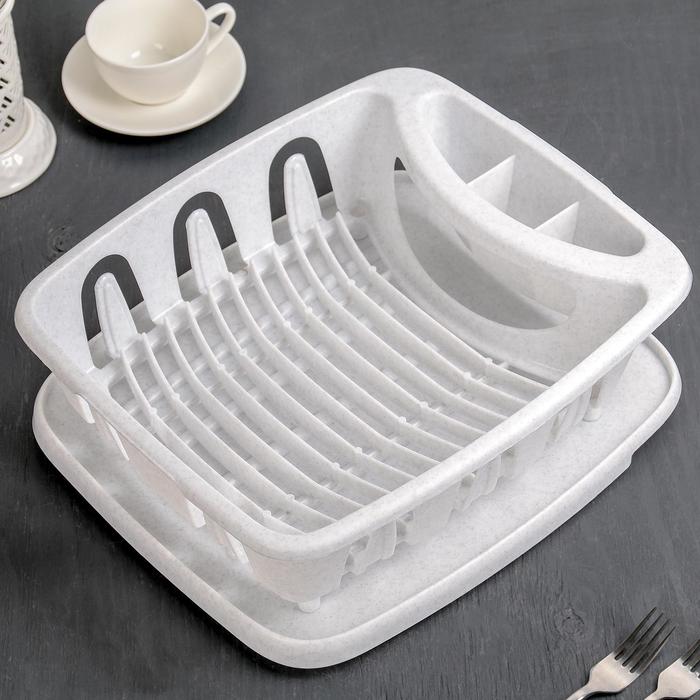 Сушилка для посуды "Люкс", с поддоном, цвет красный