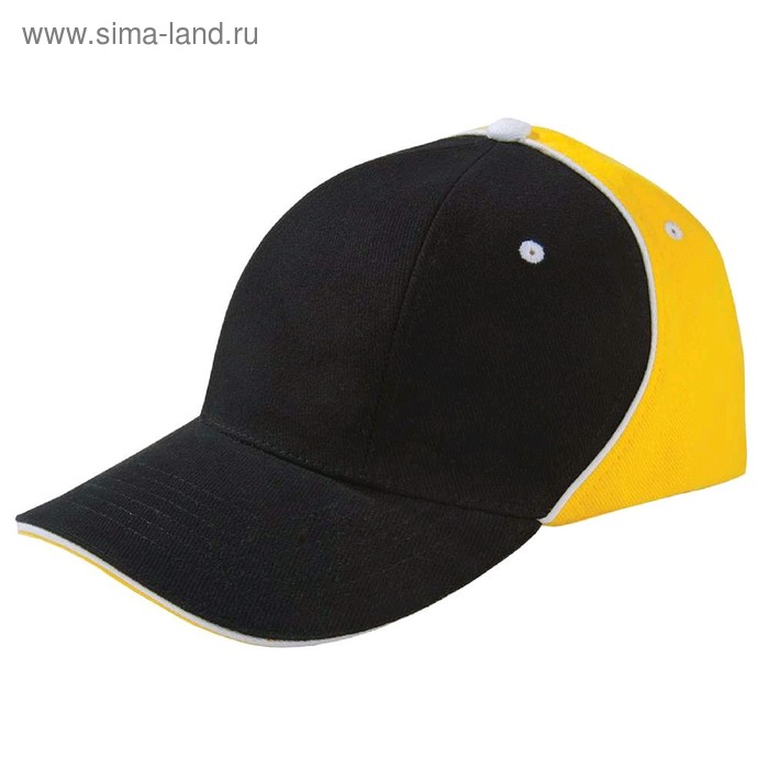 Бейсболка Unit smart, цвет чёрный с жёлтым