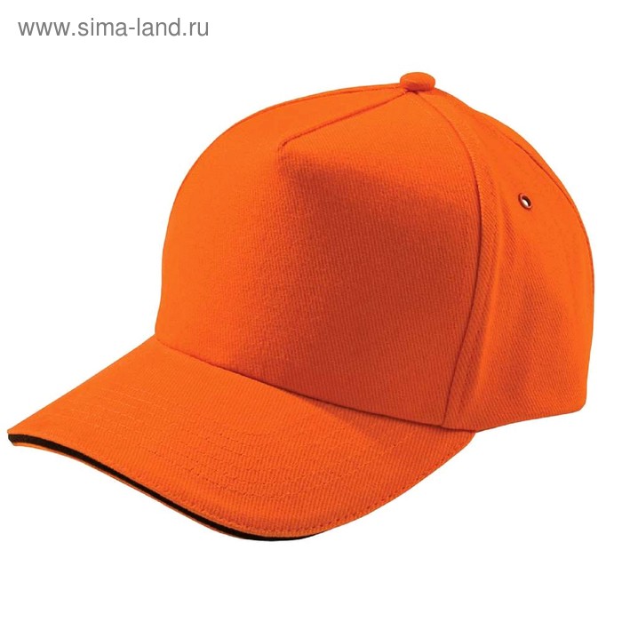 Бейсболка Unit Сlassic, цвет оранжевый с чёрным кантом
