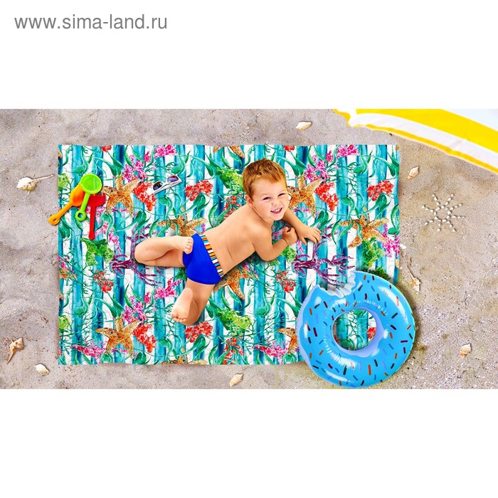Пляжное покрывало «Морской бриз», размер 90 × 140 см