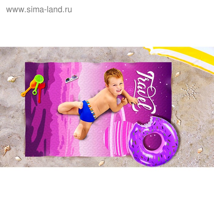 Пляжное покрывало «Фиолетовый космос», размер 90 × 140 см