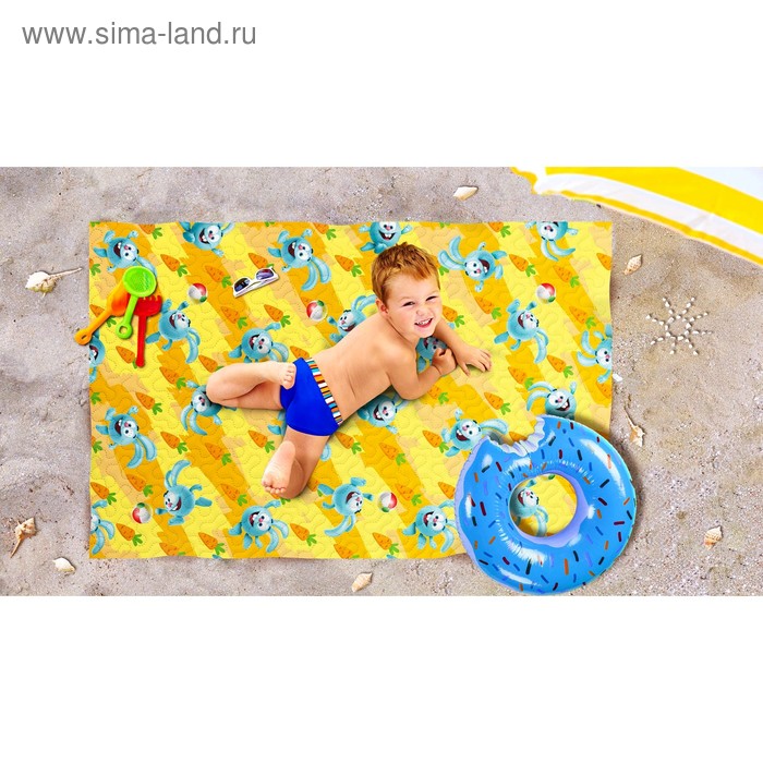Пляжное покрывало «Счастливый Крош», размер 90 × 140 см