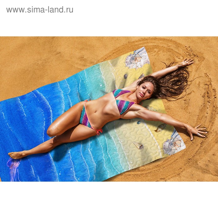 Пляжное покрывало «Прибой», размер 145 × 200 см