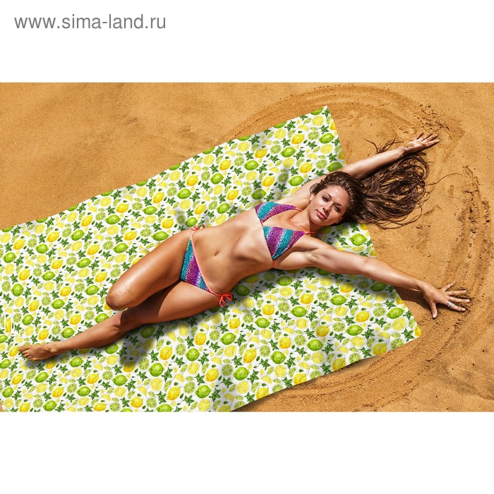 Пляжное покрывало «Лайм и мята», размер 145 × 200 см 