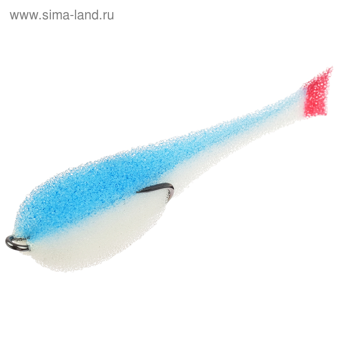 фото Рыбка поролоновая helios, 9,5 см, цвет белый/синий, крючок №1