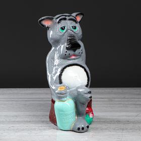 

Копилка "Волк на пне", серый, 36см
