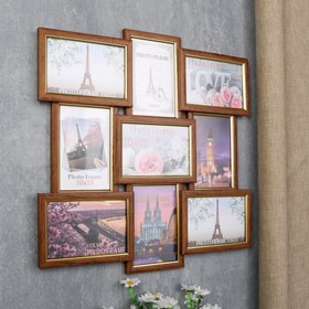 

Фоторамка 47х47 см на 9 фото 10х15 см "Темный орех"