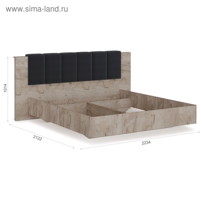 Кровать с мягким изголовьем «Джулия», 1800 × 2000 мм, ортопедическое основание, цвет крафт серый