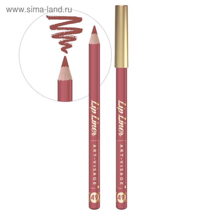 Карандаш для губ Art-Visage Lip liner, оттенок 49 art visage карандаш для губ lip liner 49 лиловый беж