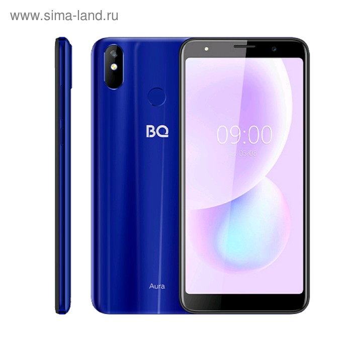 фото Смартфон bq s-6022g aura 5,99", 16гб, 2гб, 8мп, 3g, android 9.0, голубой