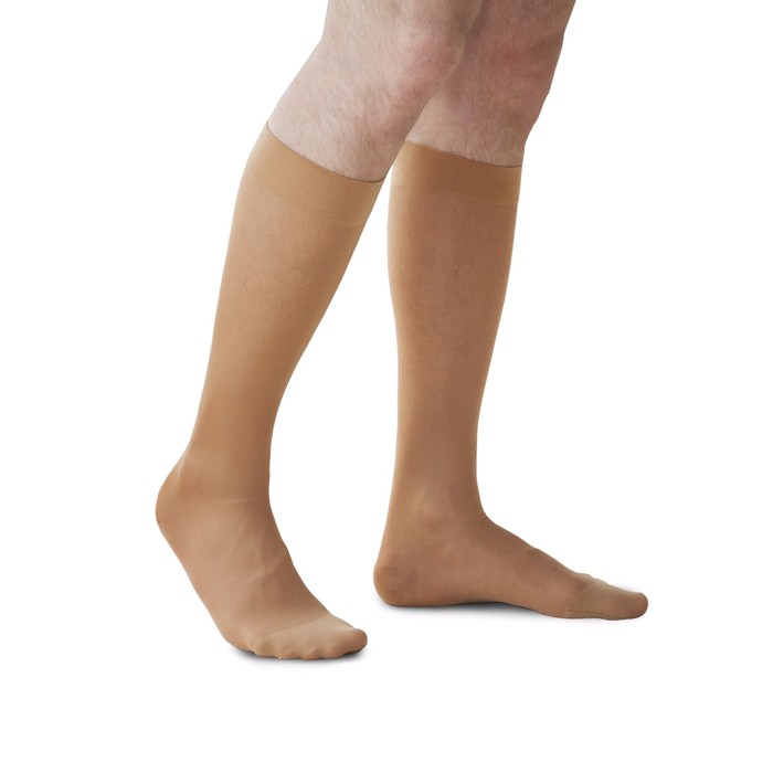 Чулки медицинские компрессионные, ниже колена, с мыском, 1 класс, арт.3002 рост 1, размер 4 (L), цвет бежевый