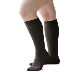 Чулки медицинские компрессионные, ниже колена, с мыском, 2 класс, арт.3002 рост 1, размер 5 (XL), цвет чёрный Ош